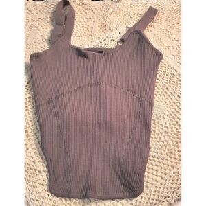 Forever‎ 21 Ribbed Tank Top Corset Style Sleeveless Brown Size Medium